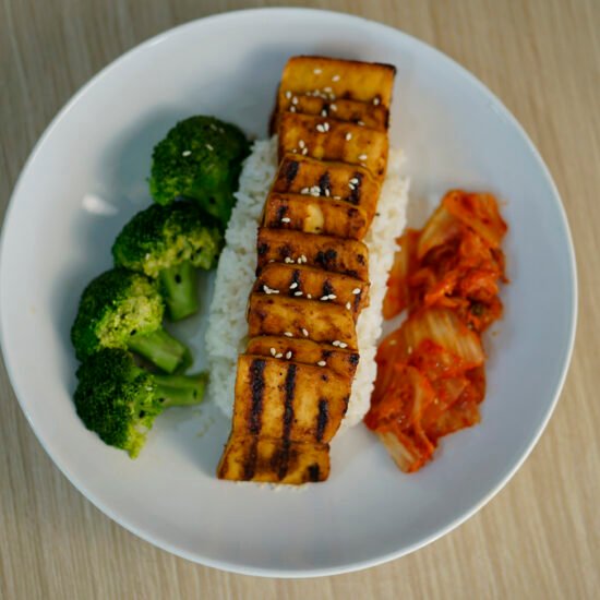Miso-Glazed Tofu or Tilapia white fish Bowl